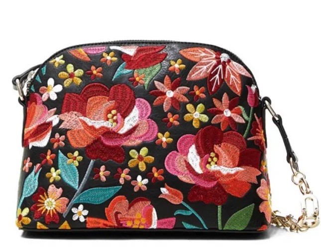 Desigual Deia Floral Embroidered Crossbody Bag