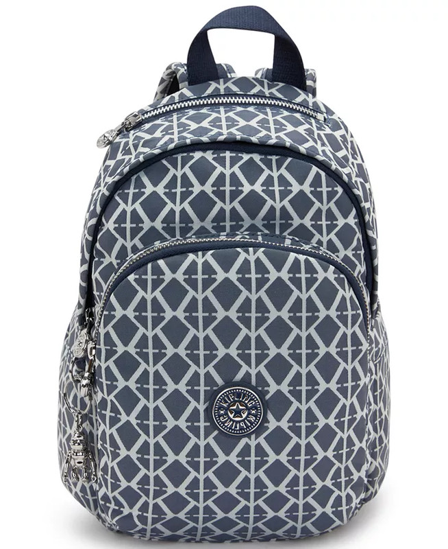 NWT $134 KIPLING Delia Mini Backpack Navy Blue Print NYLON 10" Tablet gallery