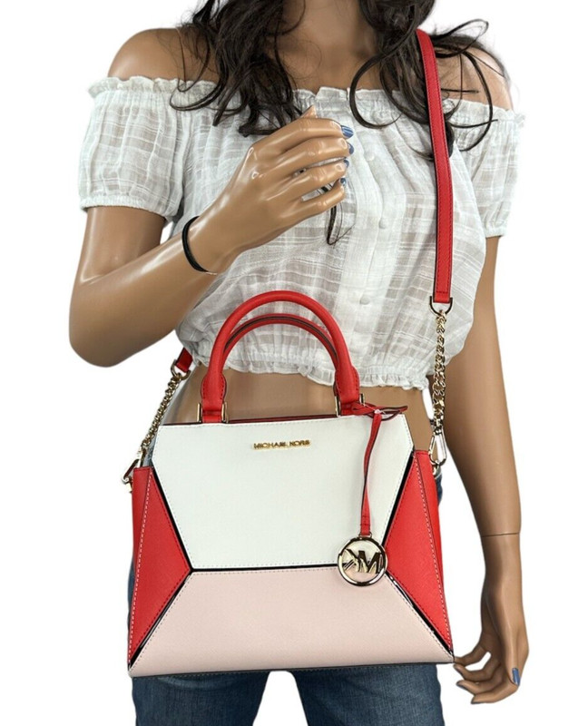 Michael Kors Prism Medium Satchel Shoulder Messenger Bag Dark Sangria Multi gallery