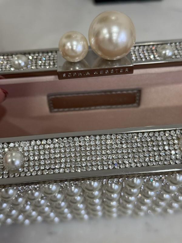 Sophia Webster Crystal Pearls Clara Box Clutch Bag gallery