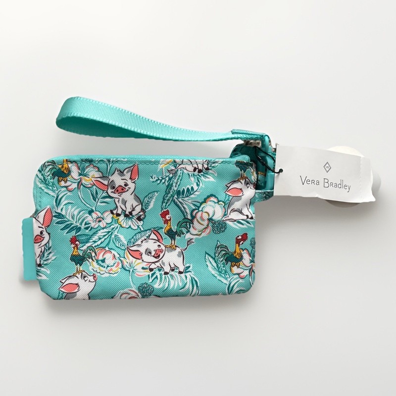 Disney Vera Bradley Moana Turquoise Pua HeiHei Campus Keychain Pouch Bag – NEW