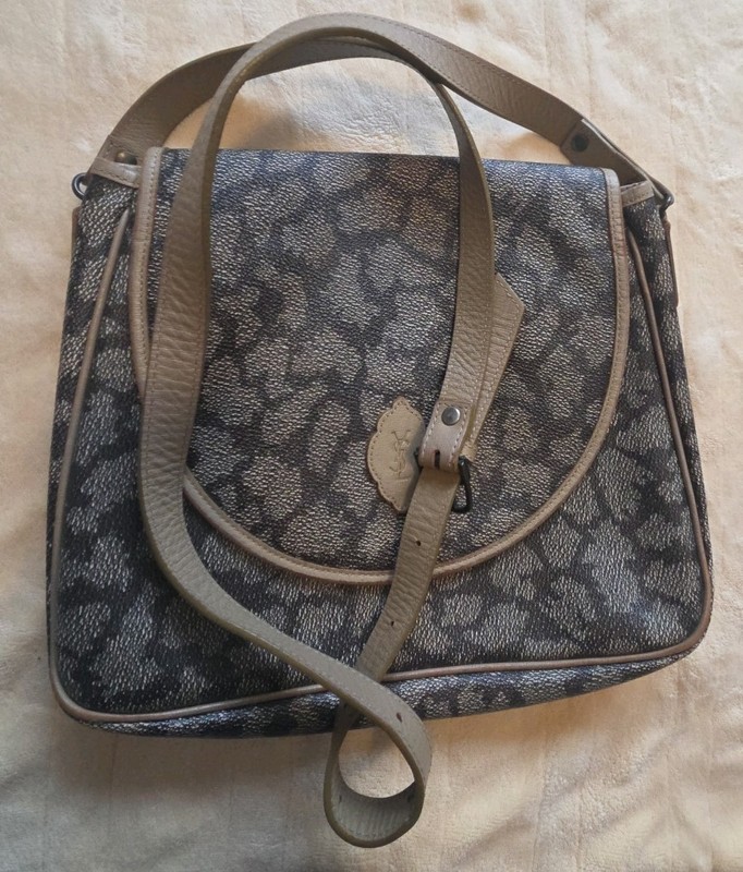 Vintage Yves Saint Laurent PVC And Leather Flap Messenger Shoulder Bag Pre-owned gallery