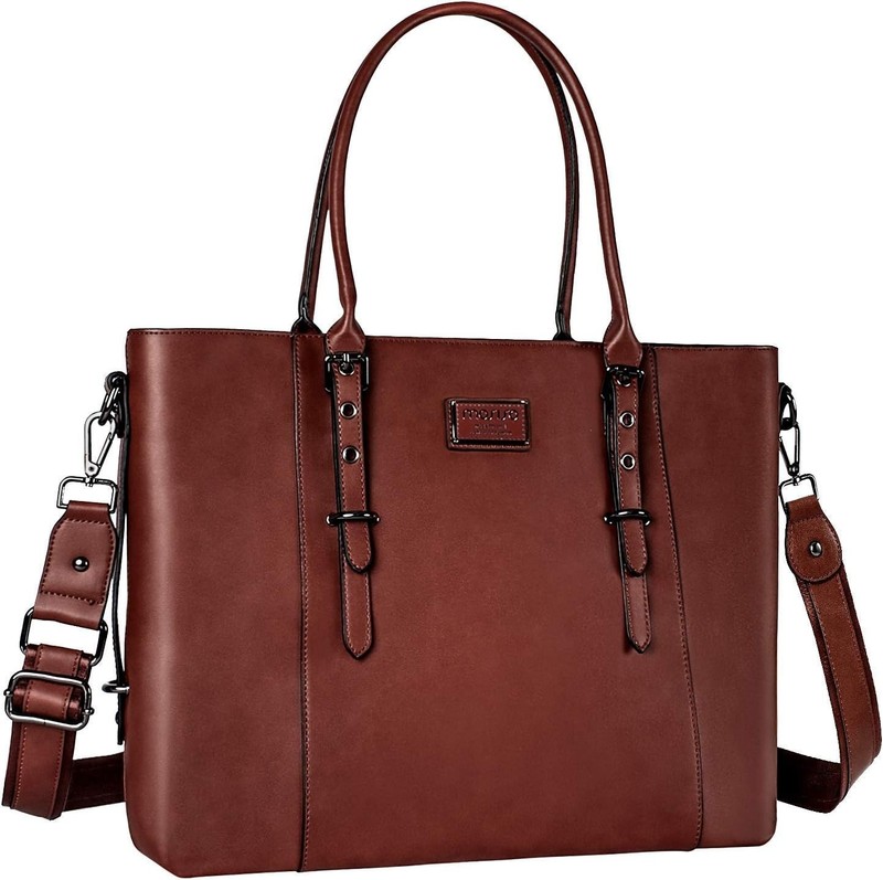 PU Leather Laptop Tote Bag 13.3 15 16 17 17.3 inch for Women Messenger Handbag