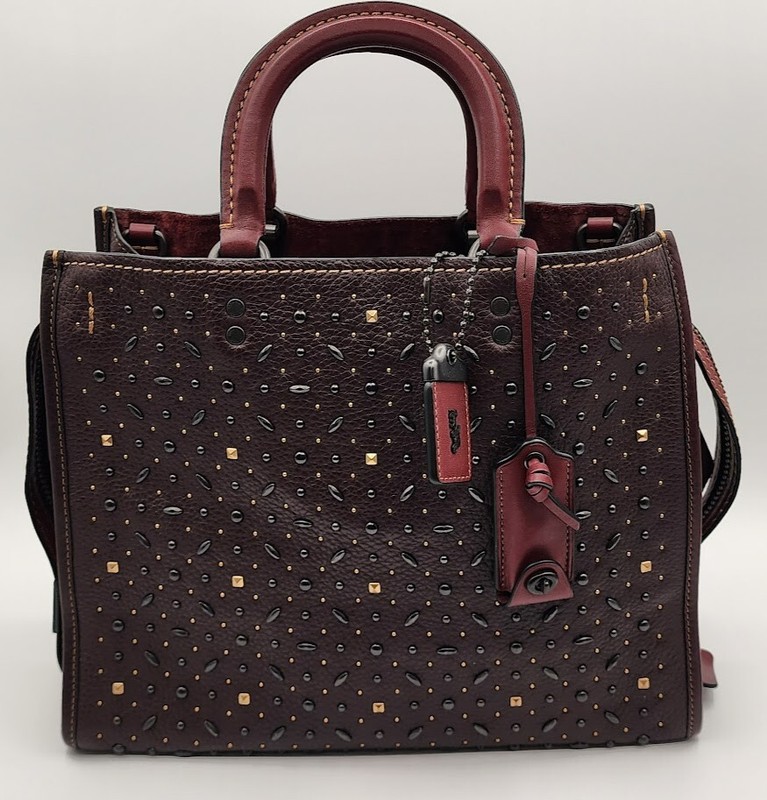 Coach 1941 Prairie Rivets Rogue 30 Oxblood Satchel Bag Top Handle Glovetanned