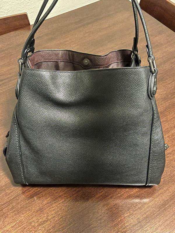 Rare Coach Prairie Rivets Edie 31 Pebbled Leather Shoulder Bag in Black gallery