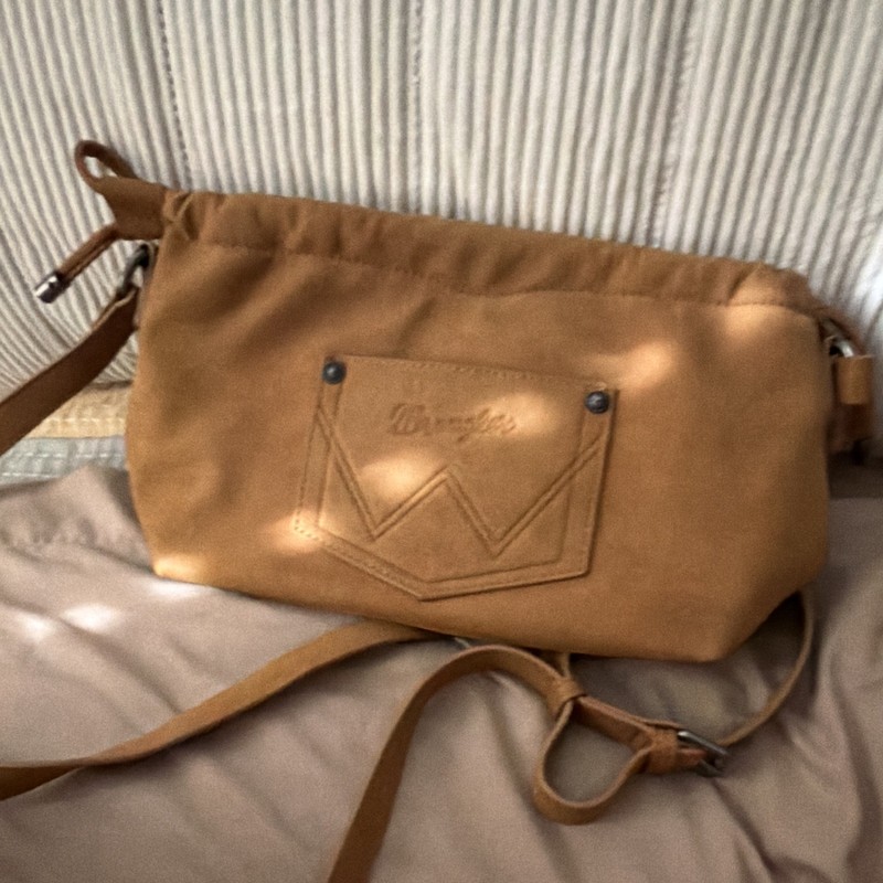 Wrangler Western Small Brown Crossbody Bag Snap Adjustable Strap