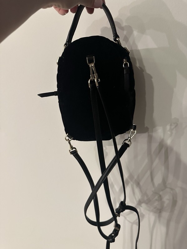 KATE SPADE BRIAR LANE CRUSHED VELVET MINI CONVERTIBLE BACKPACK HANDBAG PURSE BAG gallery