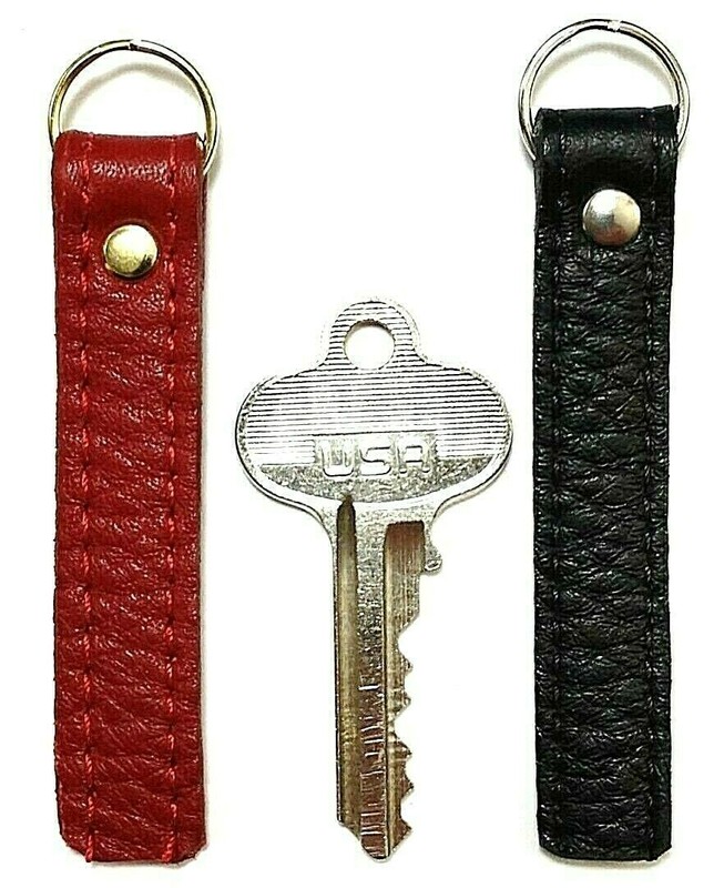 Two 1/2" Wide Genuine Leather Ring-Mounted Zipper Pull TABS Jacket-Boots-Handbag