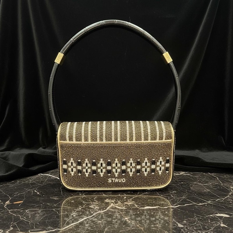 Staud Tommy Patterned Beaded Zermatt Shoulder Bag