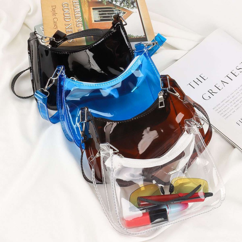 Women Mini Transparent Bag PVC Stadium Approved Sports Handbag Purse Zipper gallery