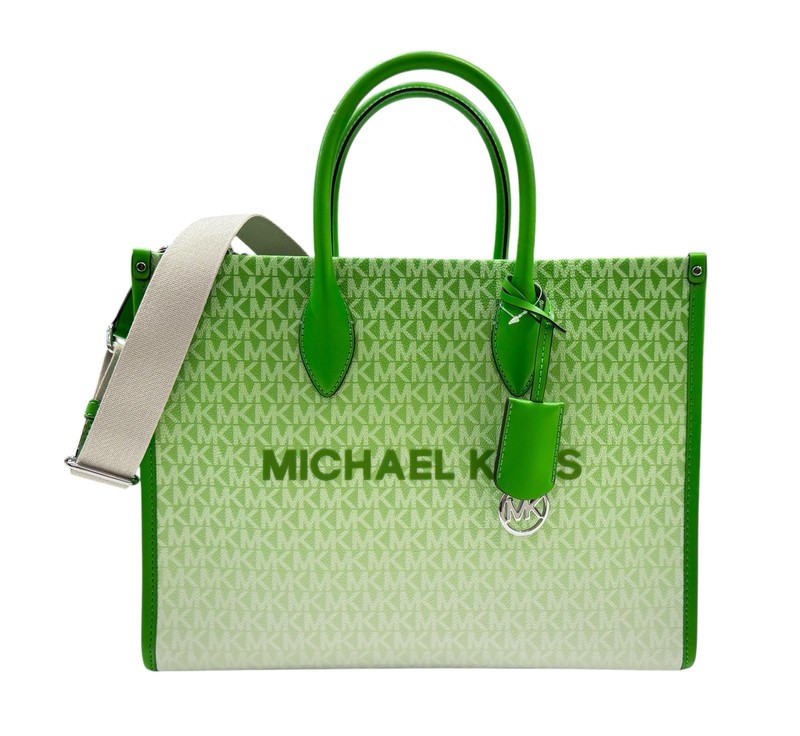 MICHAEL KORS MIRELLA MD EAST WEST TOTE SATCHEL SHOULDER BAG OMBRÉ JUNGLE GREEN