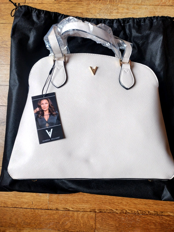 VANESSA WILLIAMS LARGE PURSE FULL ZIP OFF-WHITE HAND & SHOULDER STRAPS NEW/TAGS