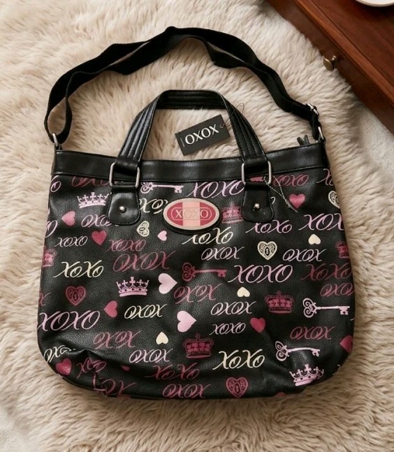 Nwt Vintage XOXO Y2K Vintage Hobo Heart Faux Leather Brown Bag