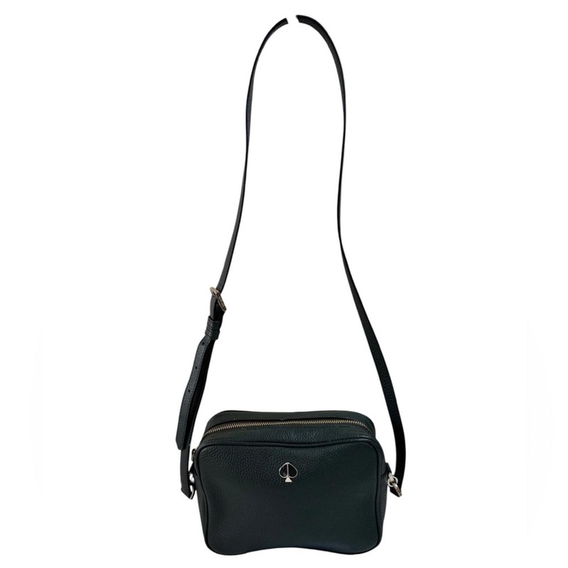 Kate Spade New York Polly Medium Green Camera Crossbody Bag Leather Minimalist