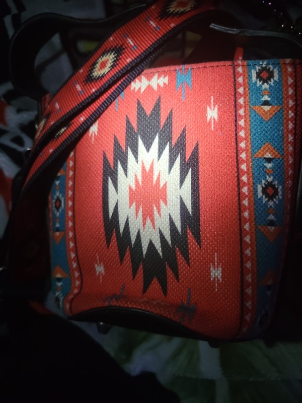 Montana West Southwestern Crossbody Bucket Bag Red Aztec Print Shoulder Purse