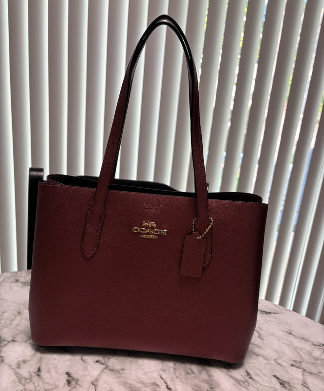 Coach New York Metallic Wine Carryall Shoulder Tote/Bag - 13 x 10 x 5 1/2 - EUC gallery