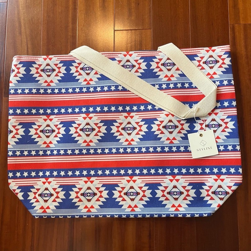 New NWT Styline Americana Tote Bag Aztec Southwest Red White Blue Large Purse