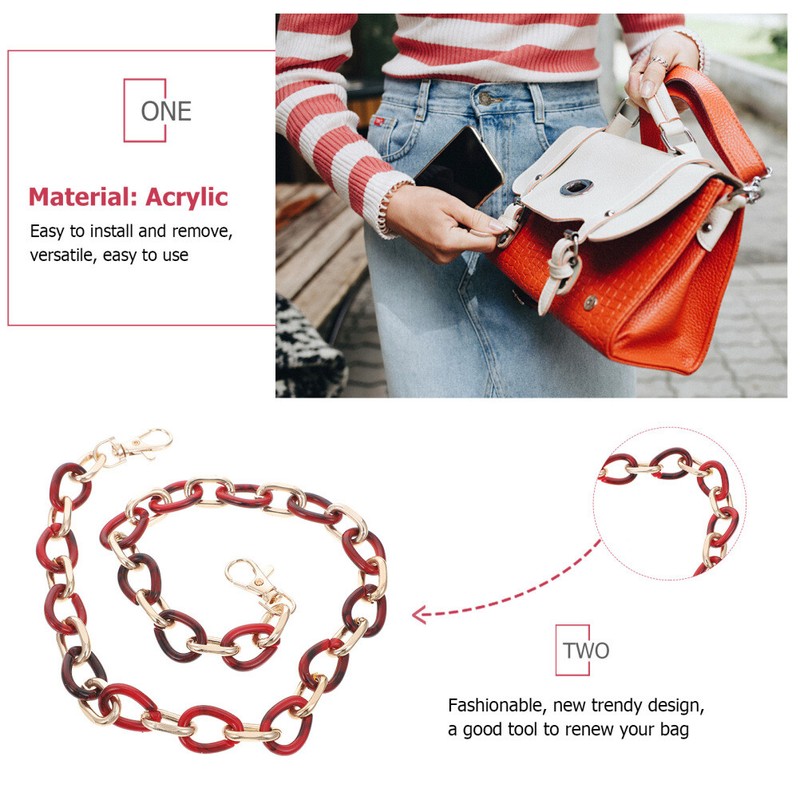 1PC metal short bag Chains handbags strap plastic handbag chain strap gallery