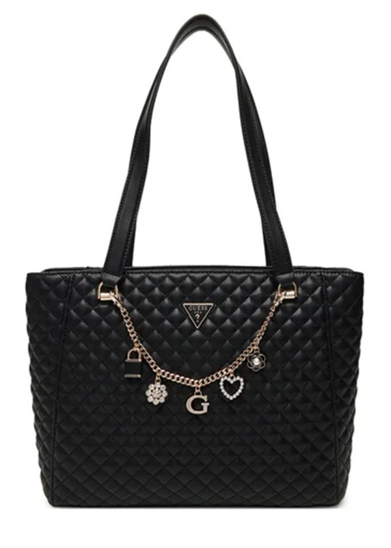 GUESS HWEG86 79250 EVERLEE NOEL TOTE BAG WOMEN ZIP BLACK
