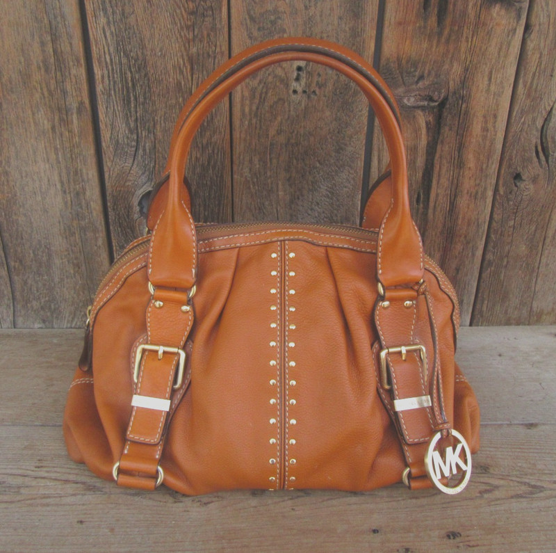 MICHAEL by MICHAEL KORS Top Handle Studded Satchel | Sienna Brown