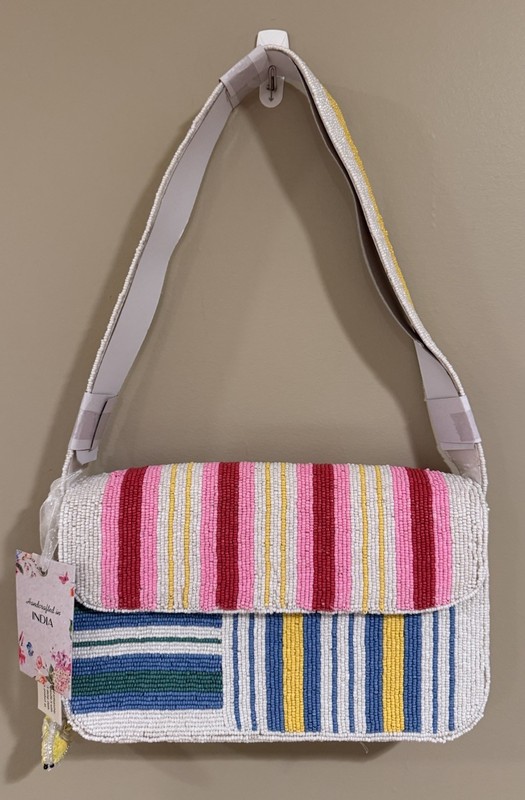 New Release Viral Made In India Striped Shoulder Bag With Banana Charm