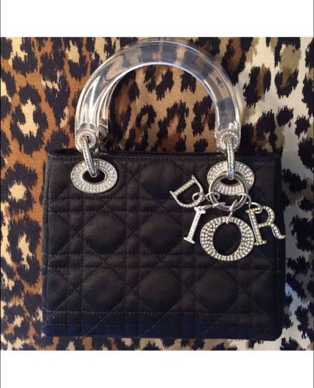 Christian Dior Lady Dior Black Satin w/ OG packaging + authentication envelope