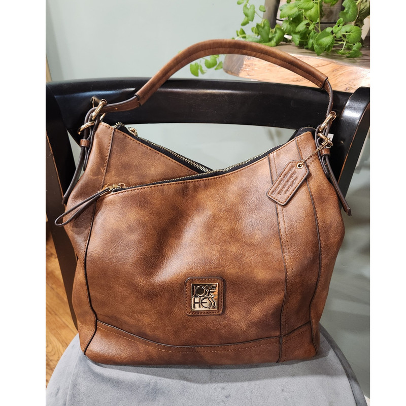 Jose Hess Danbury Mint Everywhere Elegance Brown Faux Leather Hobo Shoulder Bag