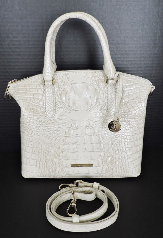 Brahmin Duxbury Coconut Milk White Melbourne Embossed Leather Satchel NWT