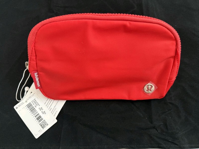 Lululemon Employee Educator Everywhere Red Belt Bag Bold White Logo Crossbody gallery