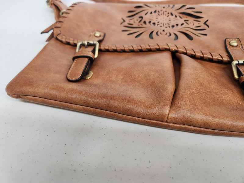 One Love Love All - Leather Shoulder Bag Satchel Purse Brown - 13 in x 10 in gallery