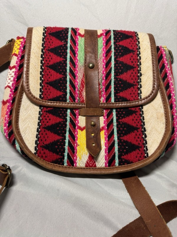 Noon Day Collection Colorful Geometric Aztec Western Crossbody Bag