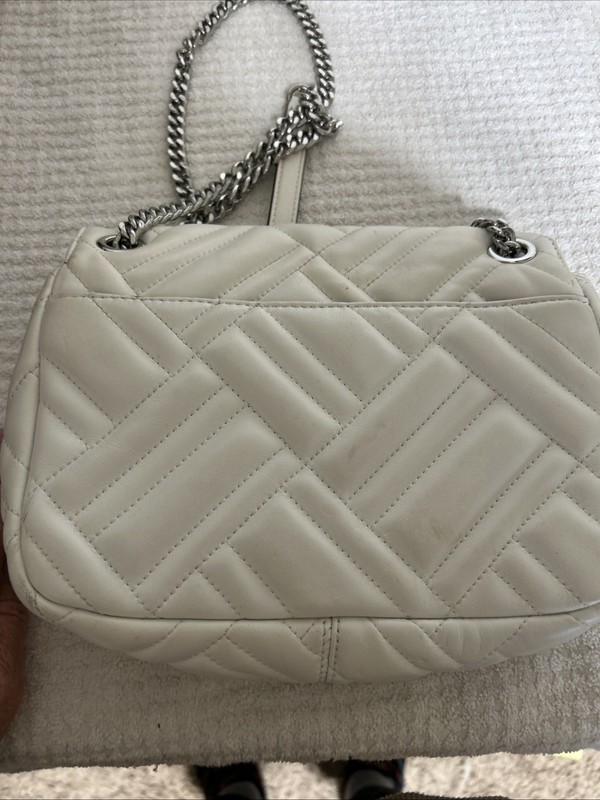 🔥Michael Kors Peyton Shoulder Strap Flap Purse Vegan Leather Optic White gallery