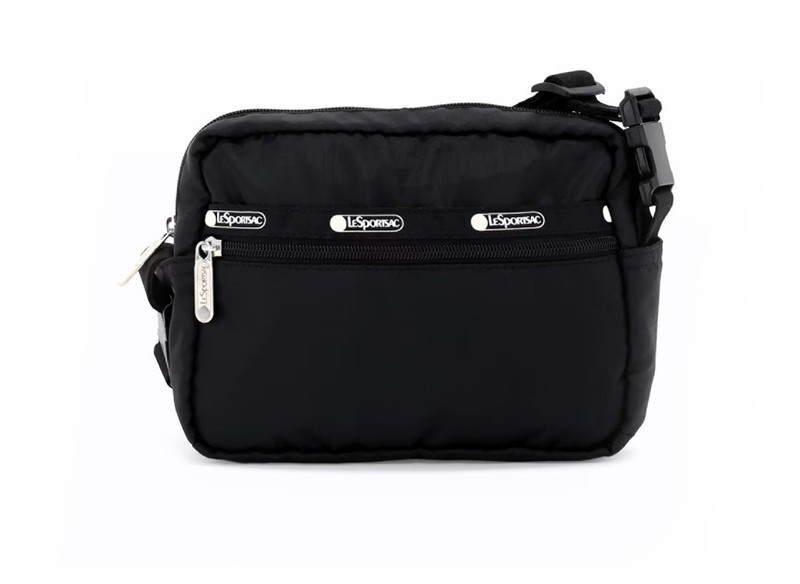 LeSportsac Jet Black Candace Shoulder Crossbody Bag Convert To Fanny Waist Pack