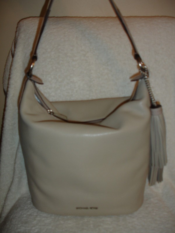 NWT MICHAEL KORS 30T6GE3L3L ELANA LARGE CONVERTIBLE SHOULDER BAG in CEMENT