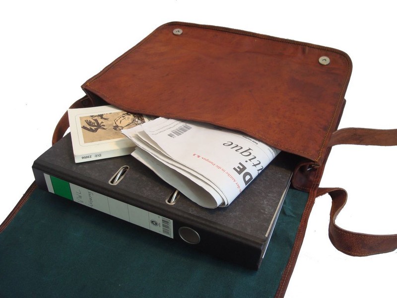 Men Women All size Vintage Brown Leather Messenger Shoulder Laptop Bag Briefcase gallery