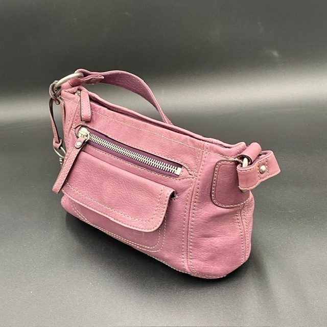 Fossil Vintage Leather Shoulder Bag Purple Lavender Handbag Purse Y2K Boho Chic