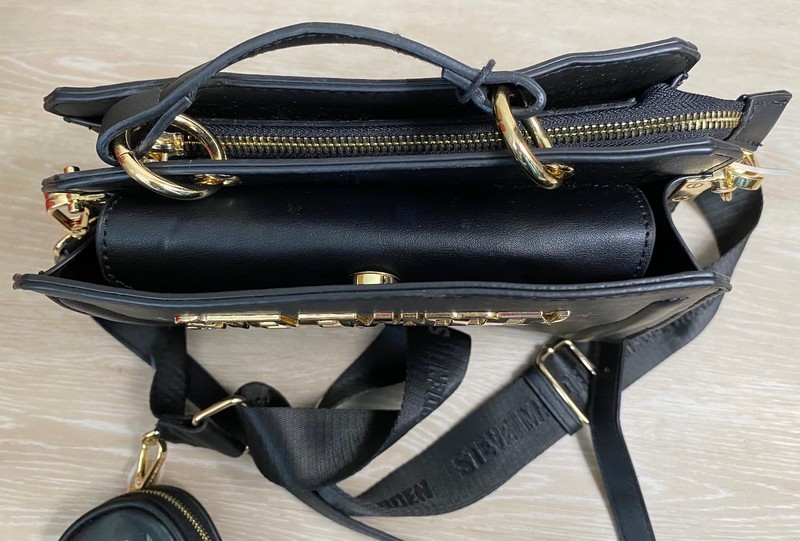 STEVE MADDEN Black Satchel Bevelyn - Lunar New Year Snake Bag w/Coin Purse, NWT gallery