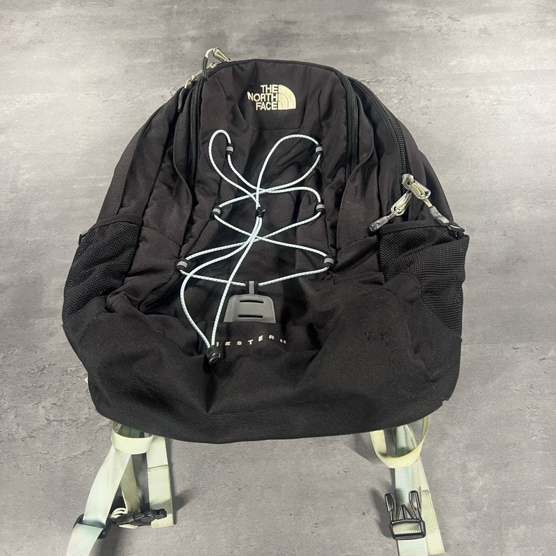 The North Face Jester II 2 Backpack Book Bag Laptop Black Mint Unisex Women