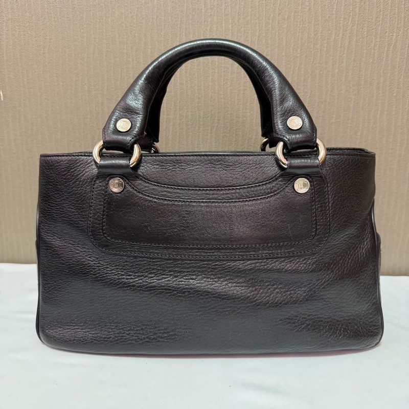 CELINE Boogie Bag Leather Handbag Black 32 5×18 5×12 5cm Authentic Rare