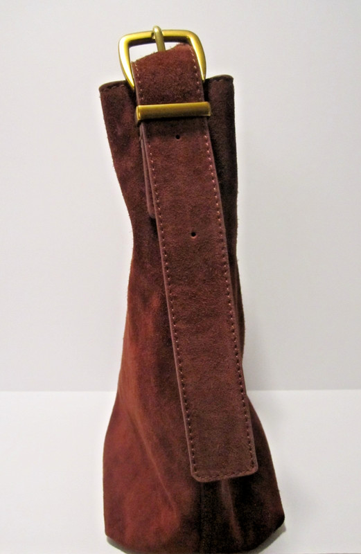 Margot New York Kaye Bucket Tote Suede Leather Burgundy Purse/Bag NWT gallery