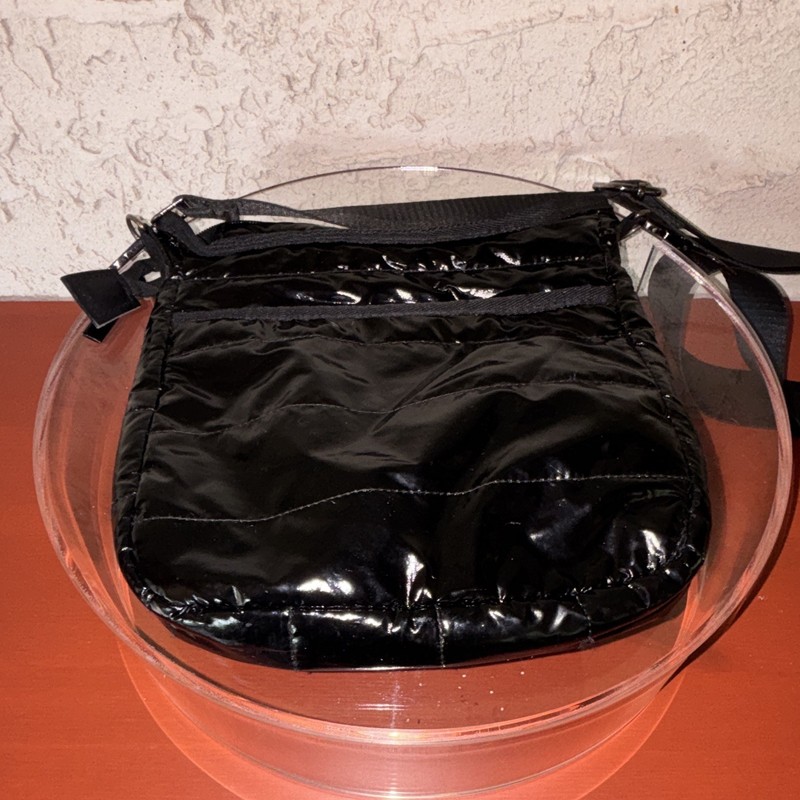 Haute shore Black Quilted Crossbody Bag Zip Closure