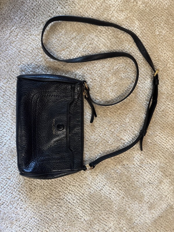 Marc Jacobs New York Empire City Black Pebbled Leather Crossbody Bag Small