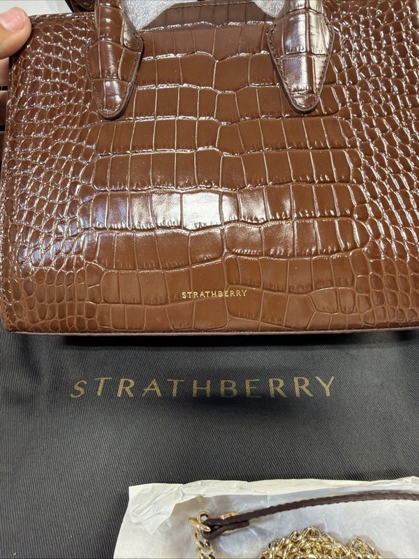 STRATHBERRY MINI TOTE CROC CHOCOLATE gallery