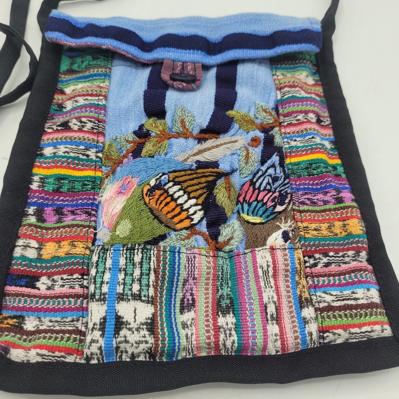 Multicolor Embroidered Boho Aztec Patchwork Tribal Sling Messenger Bag gallery