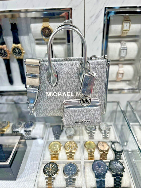 Michael Kors Mirella Small PVC or Leather Handbag Crossbody Bag Purse + Wallet