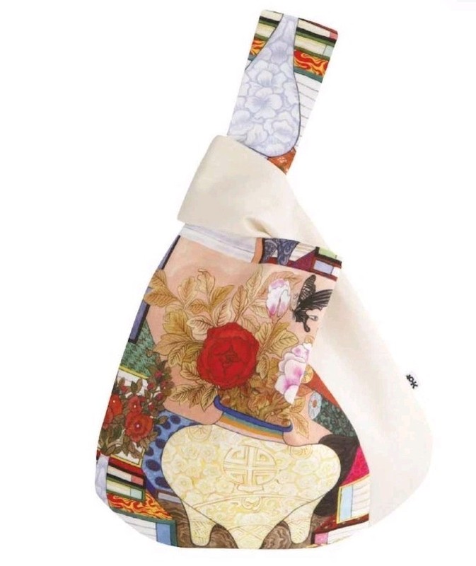 Haut Dam-ryeo Tote Flower/Books Art Handbag •Korea •Asymmetrical Carry Handles