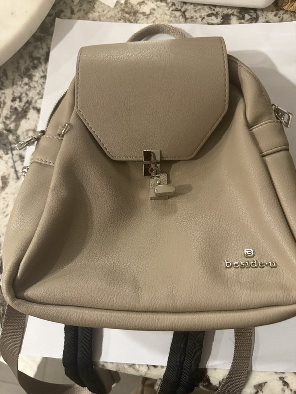 BESIDE-U BLACK BACKPACK/PURSE TWO SHOULDER STRAPS & HANDLE~~RFID BLOCK