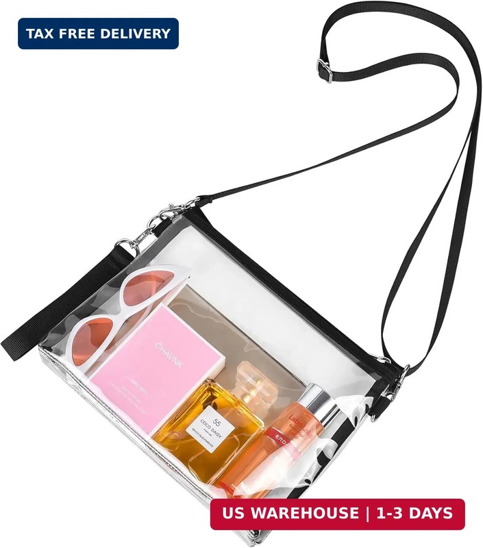 Bagenius Clear Bag for Stadium Events, Clear Purse with Detachable Strap, Sports