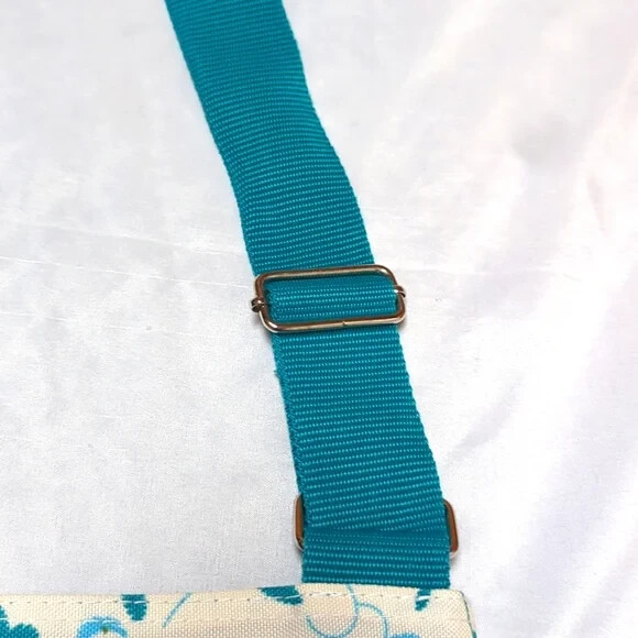 Colorful Moose Floral Astsy Alaska Crossbody Canvas Cream and Teal Bag gallery
