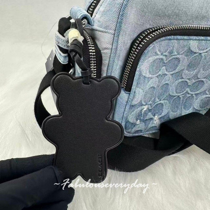 Coach Men's Fletcher Crossbody Bag In Loved Signature Denim Light Indigo CEA06 gallery